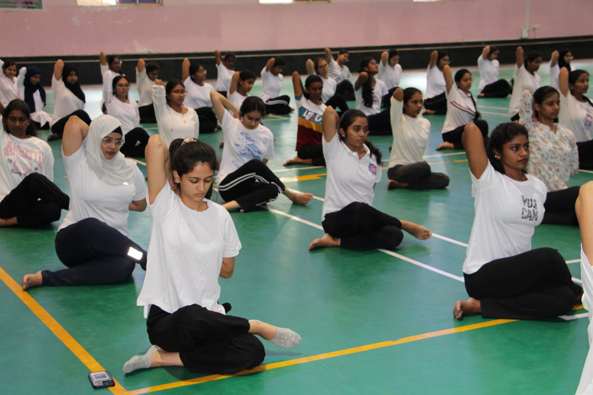 Yoga and wellness session at SFIMS